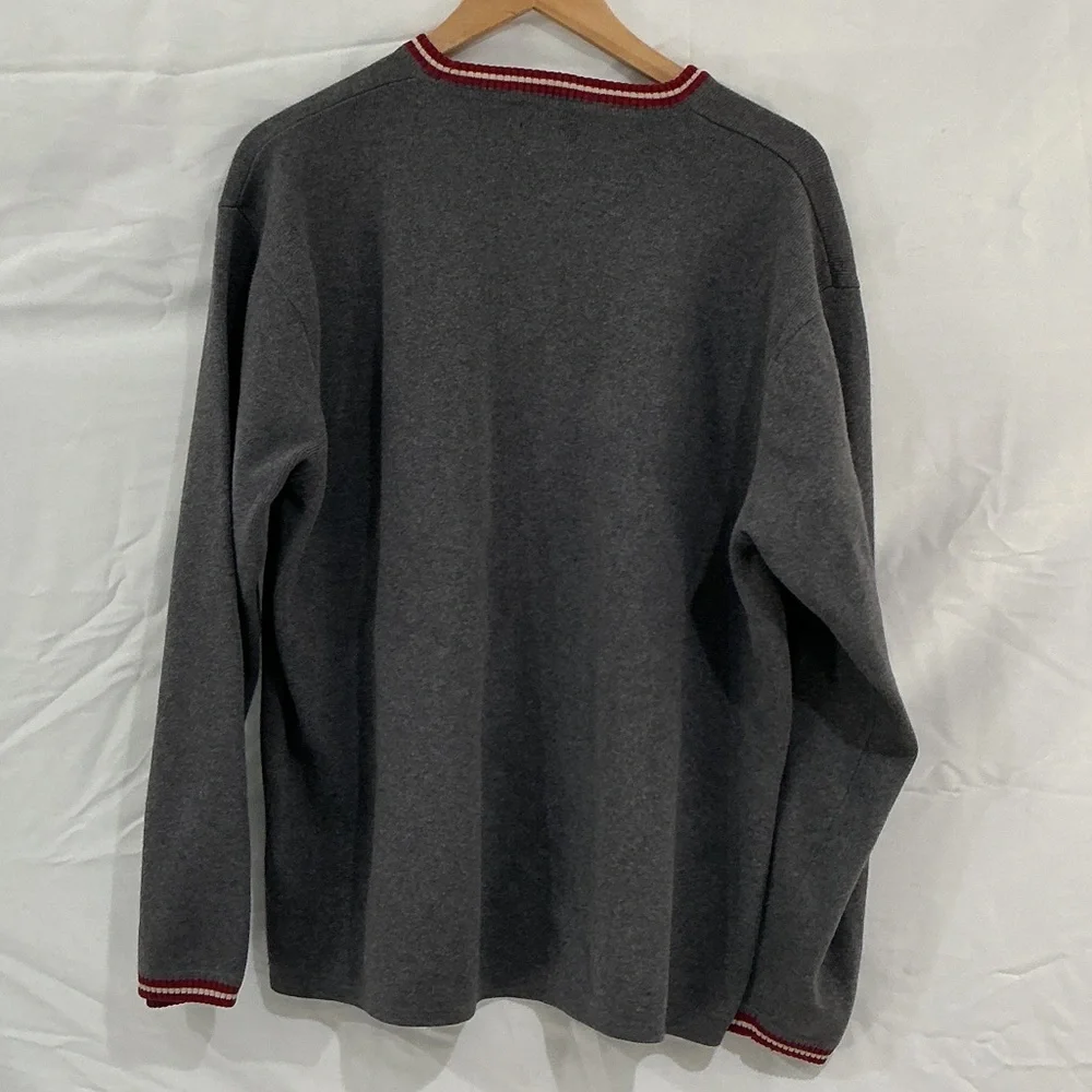 J. Crew Charcoal Sweater with Red Trim - Picture 7 of 7